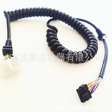 定制PU12芯彈簧線多芯電源線扁平螺旋線9/10/11芯彈簧線排插線束