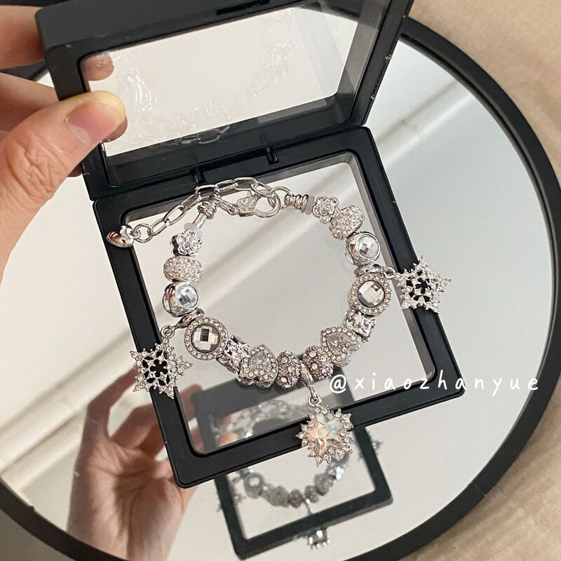 Panjia Cross-border silver Slam Star Pendant Bracelet Niche Light Luxury Charm DIY Fashion European and American All-match Bracelet