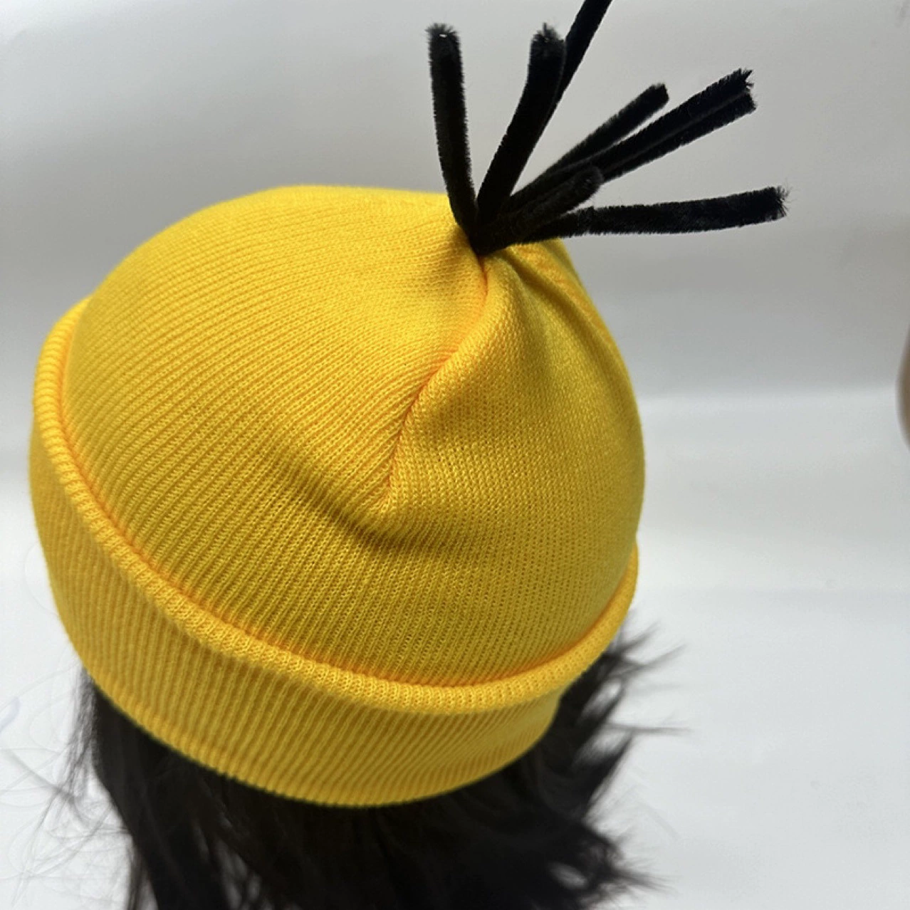 Мультяшная желтая шерстяная knitted шапка, хэллоуин, косплей, семейный стиль