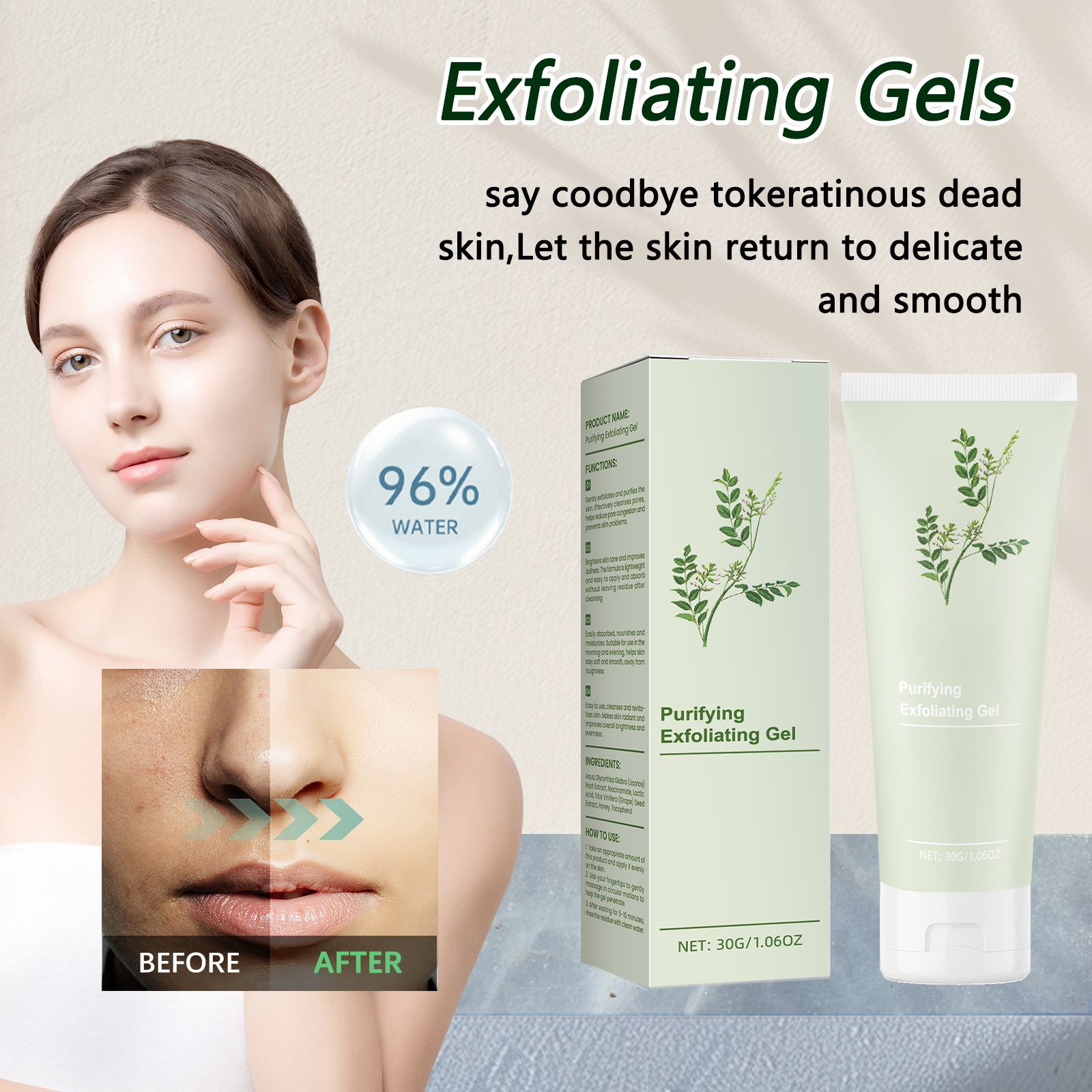 Cross-border Unlabeled Facial Gel/Licorice Cleansing Skin Moisturizing and Moisturizing Daily Application Care Gel