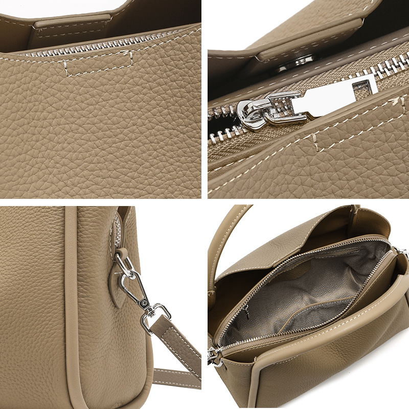 Dames bucket tas - stijlvolle schoudertas van echt leer_voghion.com