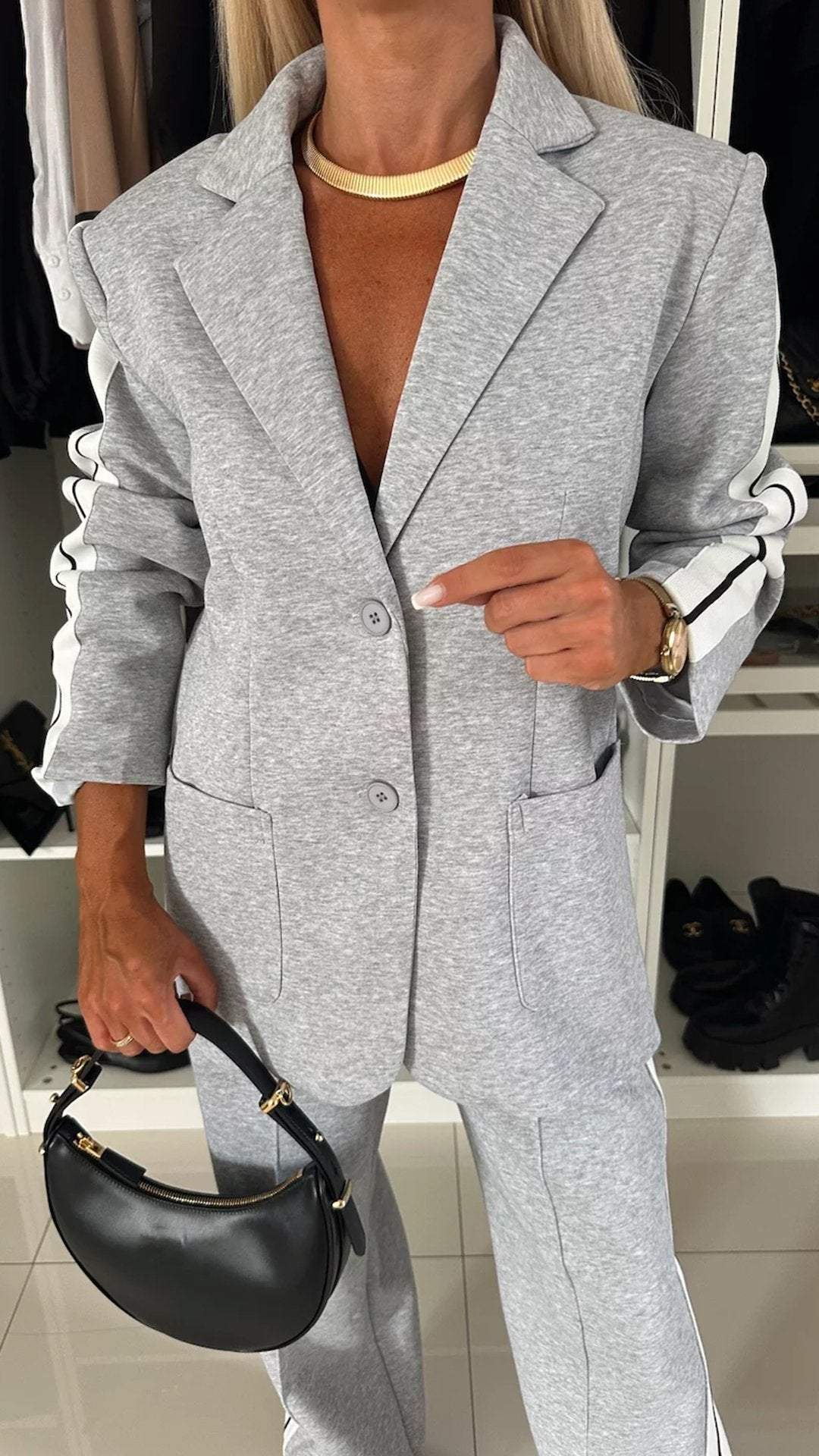 Damen Shorts Set Langarm Für Herbst Und Winter_voghion.com