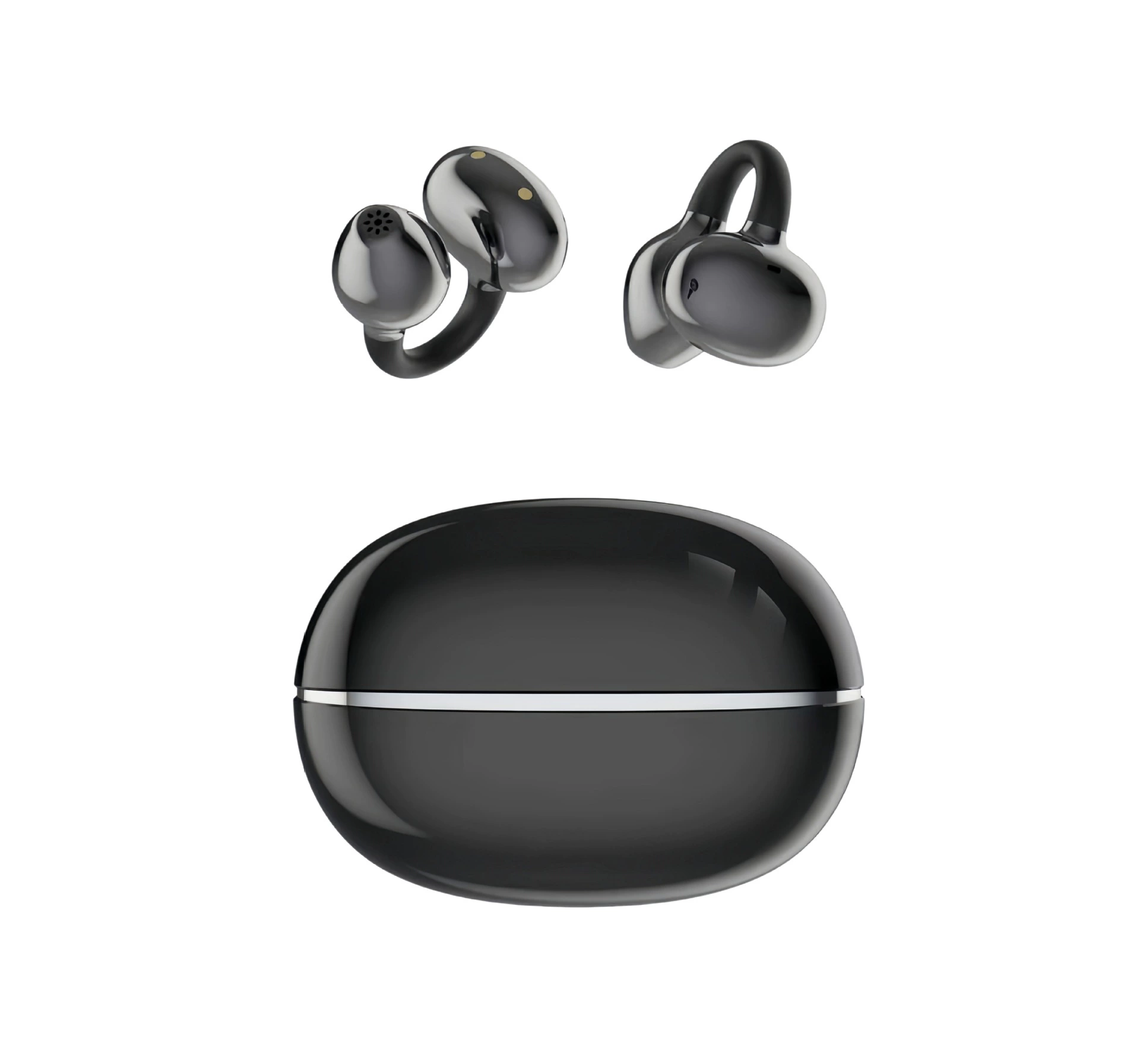 Bluetooth-наушник с костной проводимостью, клипса на ухо, шумоподавление, низкая задержка, декоративная опция серьги