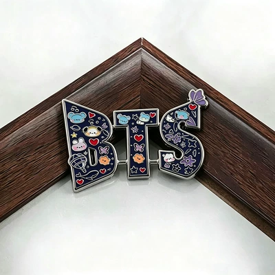 Yaxa sancaqları butterfly-shaped brooch for women, fashionable - bts-letter-style-black