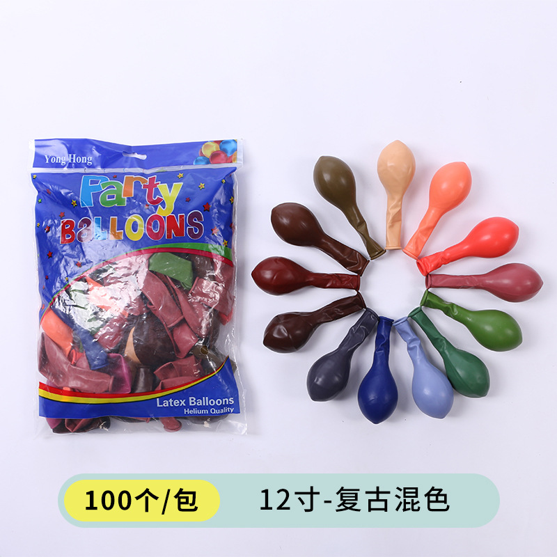 Venta al por mayor nuevo globo 5 pulgadas 12 pulgadas 10 pulgadas color retro engrosado globo de látex fiesta cumpleaños decoración gas