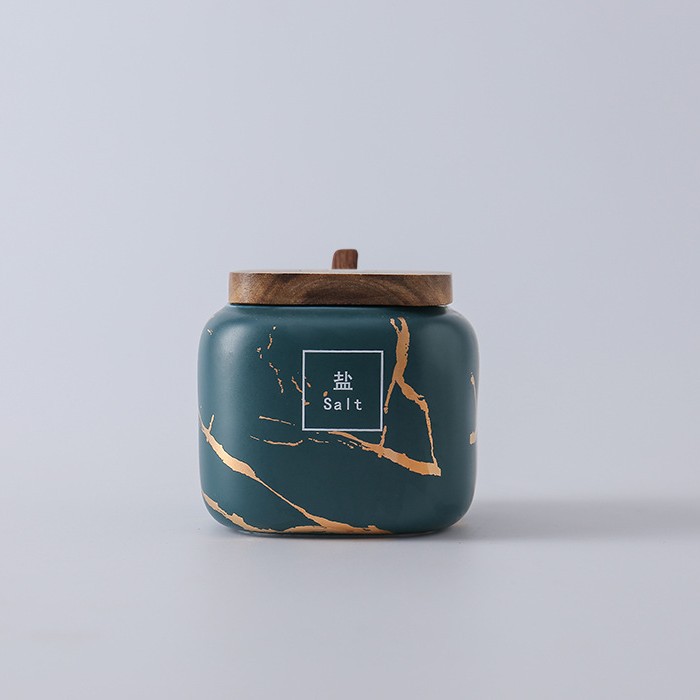 Зеленый сахар может+деревянная крышка+ложка