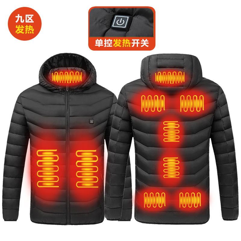 23 zonas, 4 controles, 11 zonas, control dual, nueve zonas, cuatro zonas, control único, ropa de calefacción, ropa de algodón con calefacción de invierno, chaqueta de gran tamaño, ropa de calefacción eléctrica