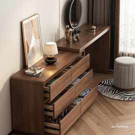 新中式实木梳妆台卧室储物柜收纳柜一体化妆桌可直角小户型化妆桌