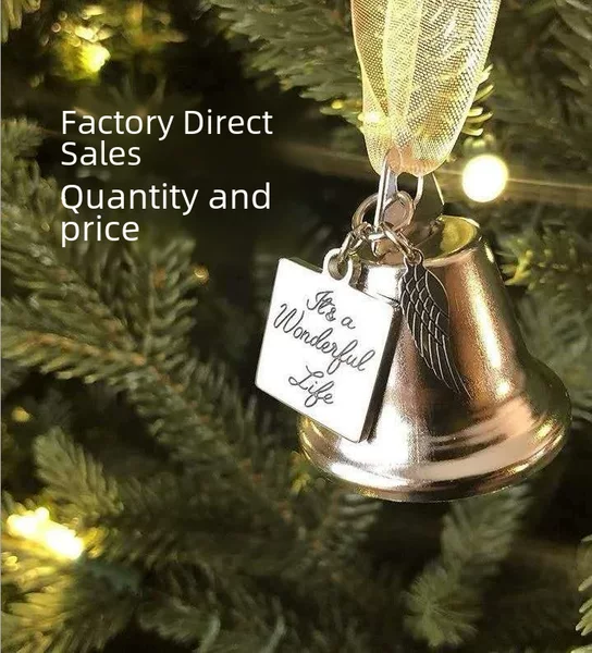 It's a Wonderful Life Christmas Angel Wings Wind Chime Bell Christmas Tree Hanging