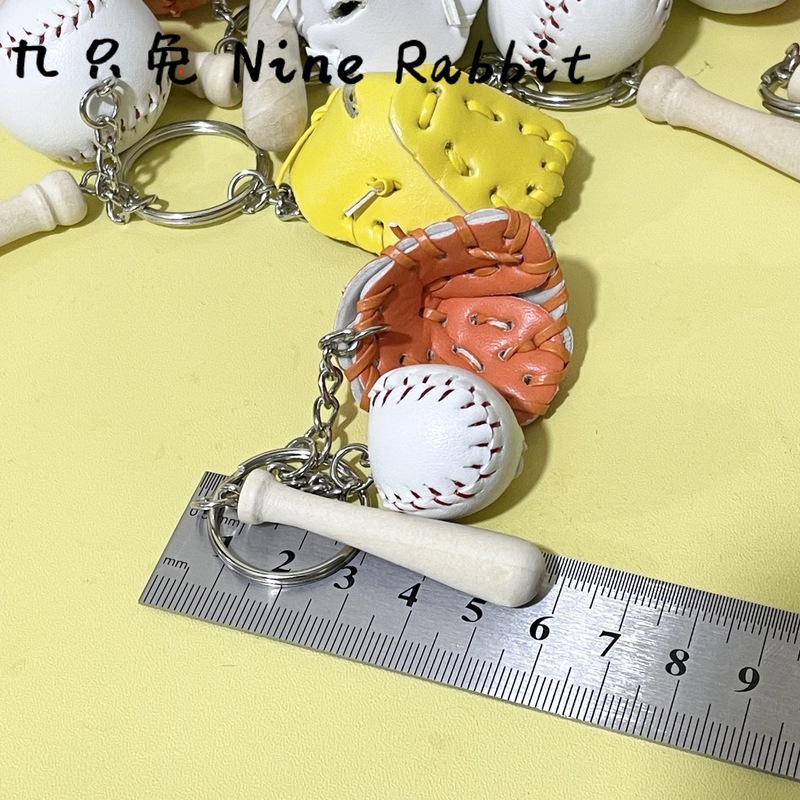 クリエイティブミニシミュレーションマルチカラー野球スリーピースキーホルダートランスバーダーバッグペンダントスポーツギフト|undefined