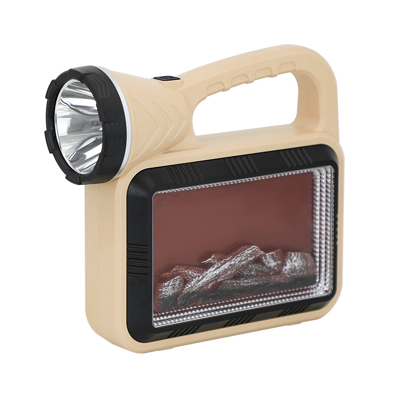 Nueva lámpara portátil solar multi-función simulación llama iluminación trabajo Lámpara Multi-fuente de luz al aire libre Searchlight al por mayor