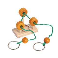 Topology toys Wooden educational toys Column rope-unlocking series Ring-unlocking toys Fun Kongming lock Luban lock