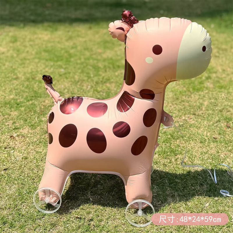 漫画インターネット有名人動物歩くホイール付きバルーン卸売子供の誕生日パーティーの装飾小道具屋外おもちゃ|undefined