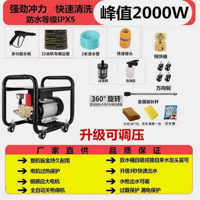 German black cat car washing Portable car washer - 2000wuniversal-wheel-pressure-regulating-model-long-gun-10m-steel-wire-pipe