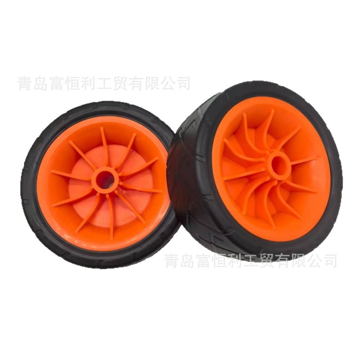 8寸塑料沙滩车轮子折叠手推车实心轮胎露营车配件轮子