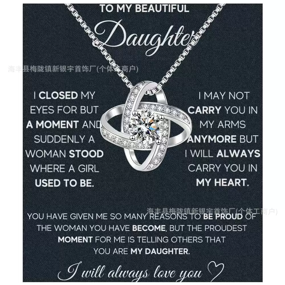 跨境s925纯银D色莫桑石项链女轻奢小众幸运四叶草锁骨链 生日礼物