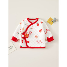 新生婴儿儿衣服上衣无骨秋冬季新生儿夹棉半背和尚服冬季宝宝棉衣