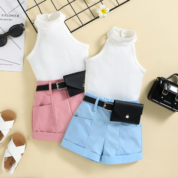 Fashion Solid Color Cotton Spandex Girls Clothing Sets display picture 1