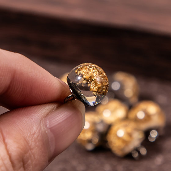 Chinese cheongsam gold foil bead buckle buckle National style button shirt shirt sweater Pearl resin metal button accessories