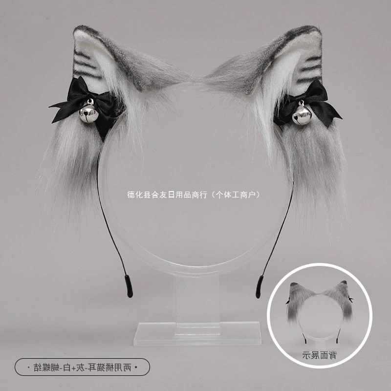 Головной убор с милыми ушками животных ручной работы, кошачья девушка, оранжевая повязка на голову с кошачьими ушками, заколка для волос, аксессуар двойного назначения