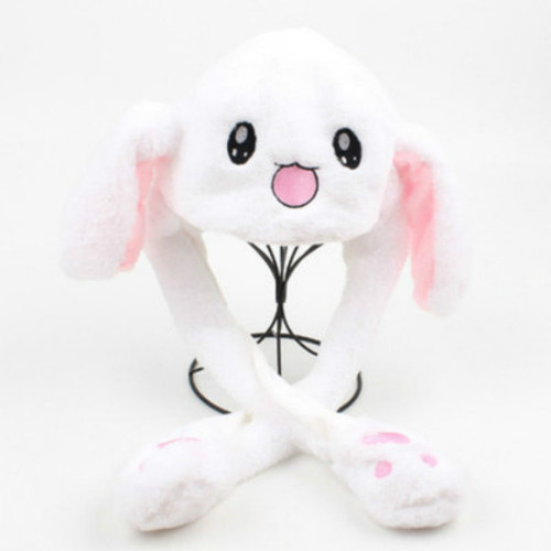 The same rabbit hat with moving ears, plush, cute and warm headgear, autumn and winter children's luminous adult hat