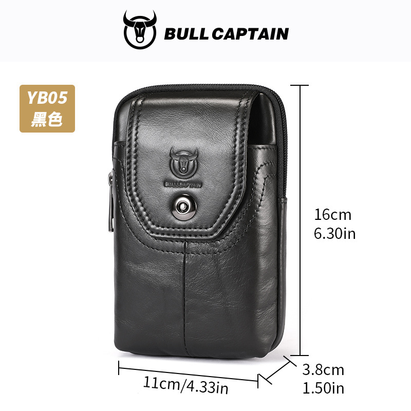 Capitán Niu cuero hombres cinturón de cuero multifuncional gancho cuero genuino 5.5.6.4.7 pulgadas teléfono móvil caja registradora bolso de la cintura