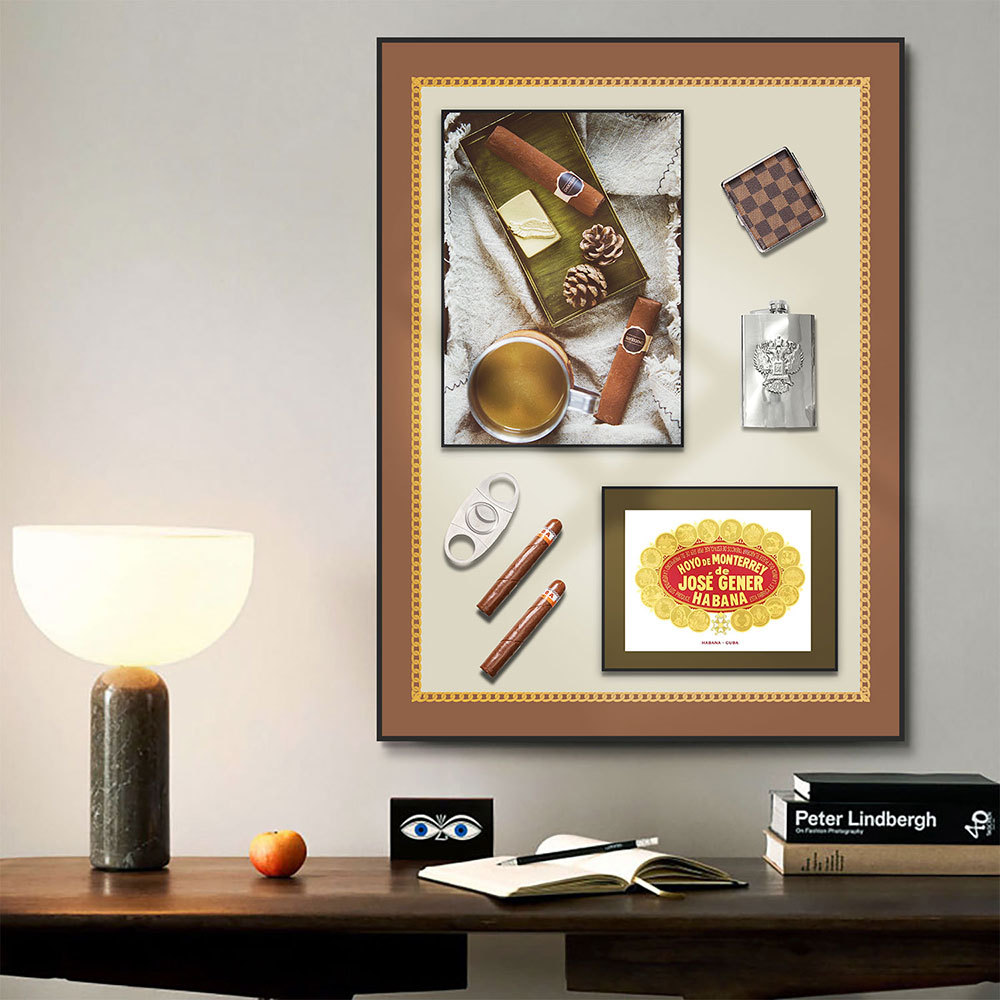 Cigarro de simulación instalación física tridimensional pintura de muestra habitación restaurante cafetería pintura decorativa artística