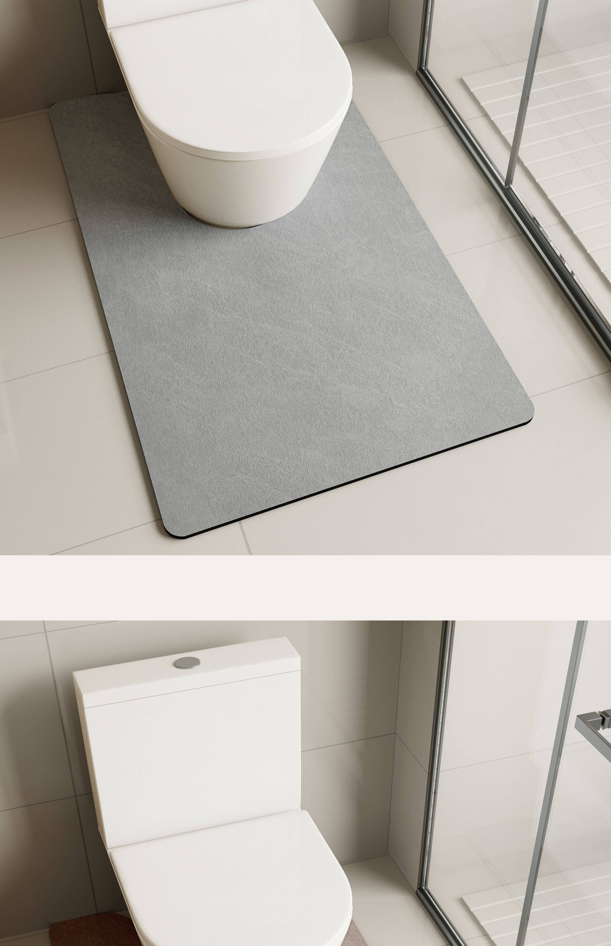 Makeup Room Bathroom Diatomaceous Earth Absorbent Mat, Non-Slip Quick-Dry U-Shaped Mat for Bathroom Entrance and Toilet
