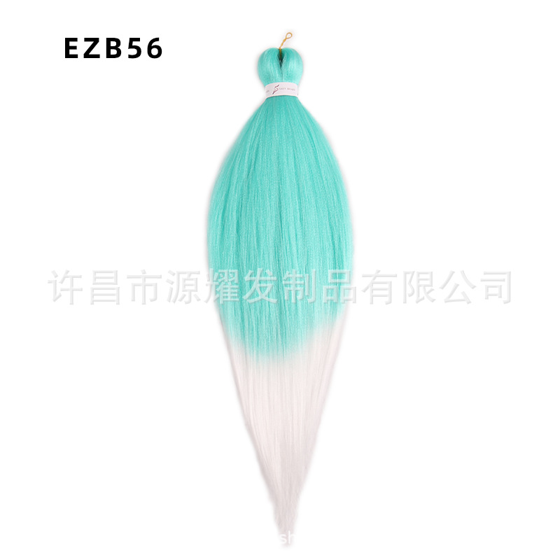 Peluca EZ cabello esponjoso y suave de fibra química trenza grande 26 pulgadas 90g pvc bicolor retardante de llama seda de baja temperatura trenza grande