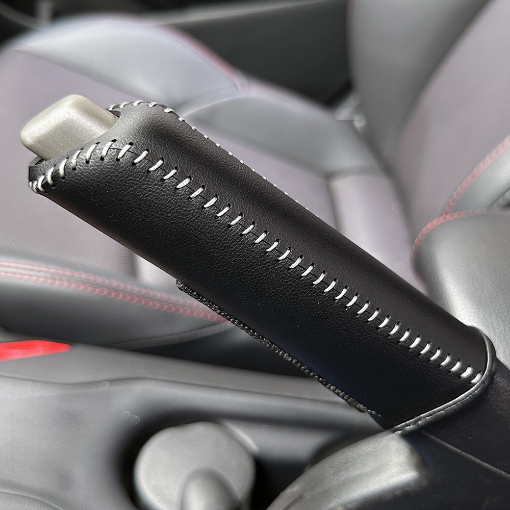 Cross-Border Universal Car Gear Shift Lever Handbrake Leather Hand-Stitched Brake Lever Decorative Protective Cover Gear Shift