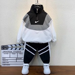 Boys' Autumn Set Fashion Kids' 2024 New Style Cute Baby Autumn Clothes Trendy Children's Sport Two-Piece Set