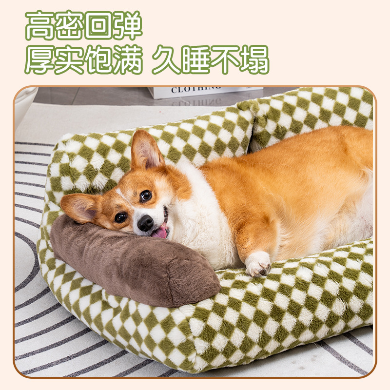 亚马逊宠物沙发小兔毛可拆洗狗沙发床垫子猫窝狗窝窝睡垫加厚柔软|undefined