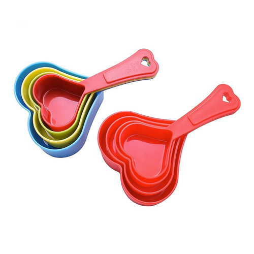 Manufacturer baking measuring spoon measuring cup tool DIY 4-piece set measuring cup measuring spoon small heart-shaped baking kitchen tool