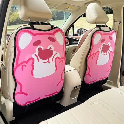 Car Seat Back Anti-Kick Pad Chair back anti-kick pad - strawberry-bear-anti-kick-pad-double-piece