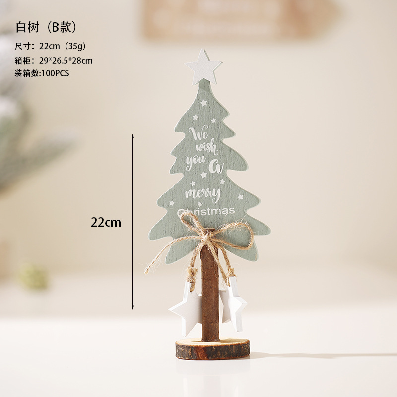 22 nuevos árboles de madera creativos decoraciones de escritorio de árboles de Navidad escenas de muñeco de nieve de alce decoración de Navidad