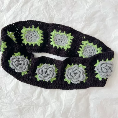 Cross-Border Car Interior Handmade Steering wheel cover - three-dimensional-rose-steering-wheel-cover-1pcs-36-40cm