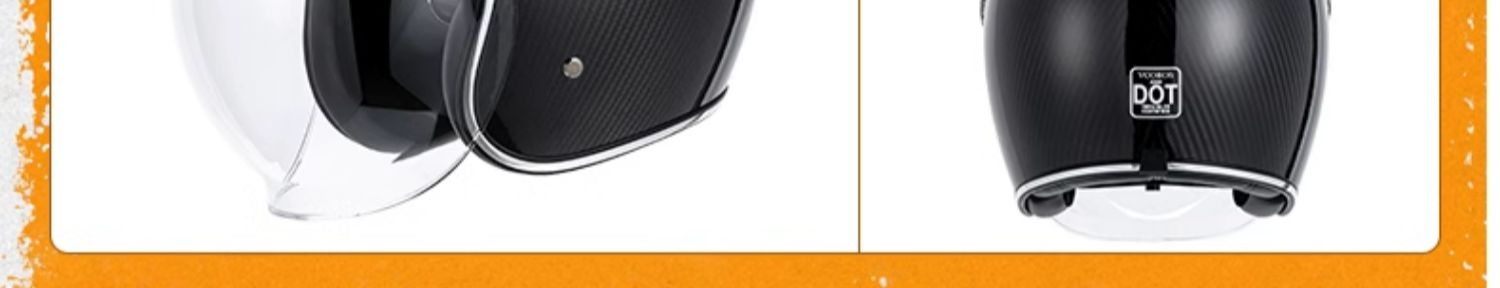 Carbon Fiber Retro Motorcycle Helmet Four Seasons Men and Women