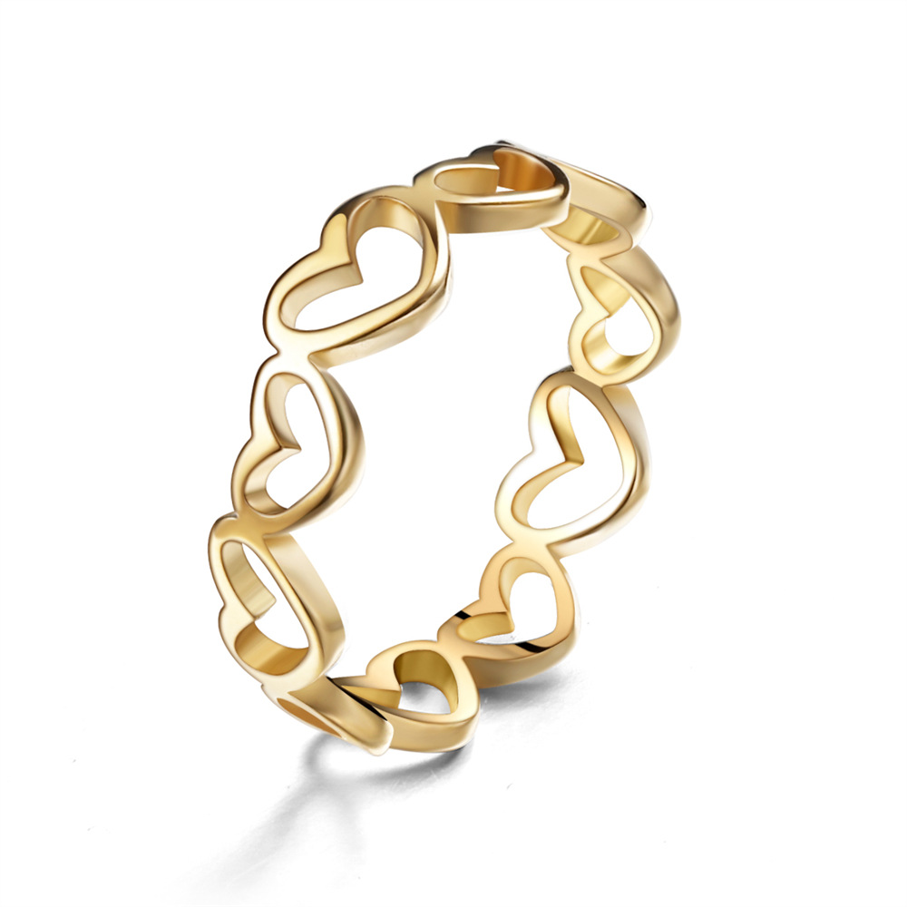8g Weight Rings Classification 1 Piece Quantity Simple Style Heart Shape Titanium Steel Plating Rings