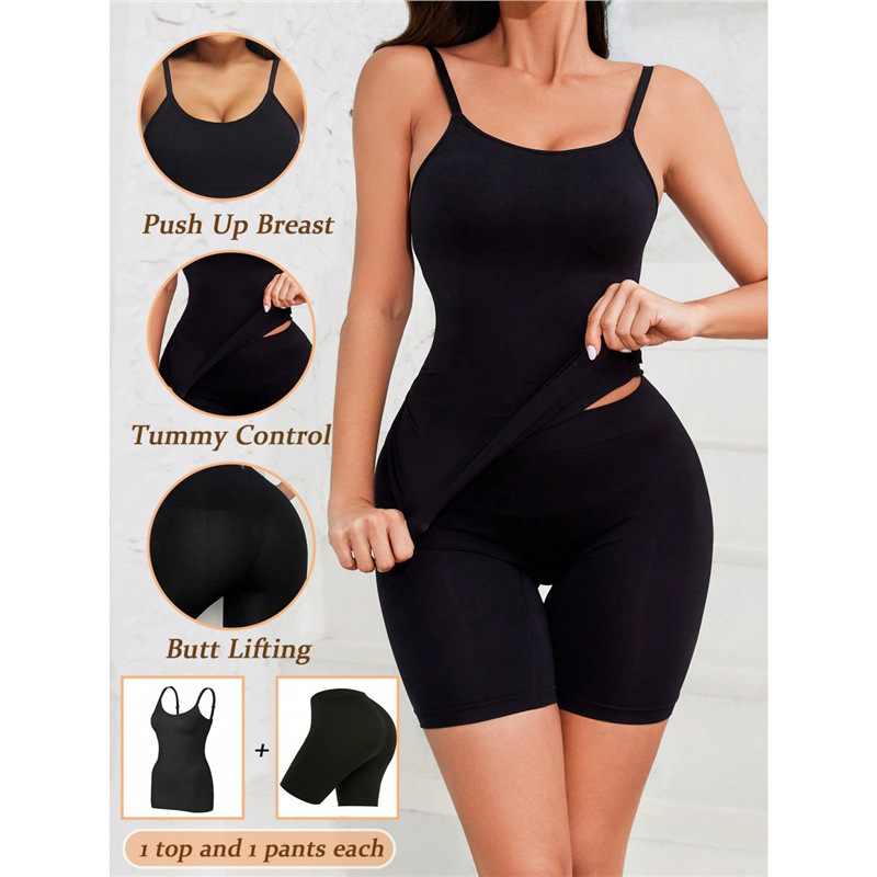 Conjunto Moldeador de Dos Piezas de Nylon, Sin Costuras y Levanta Glúteos image 2