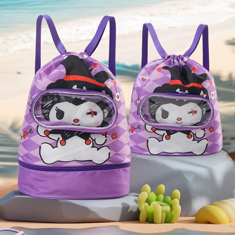 Mochila de baño de separación seca y húmeda para niños, mochila portátil para niños y niñas, mochila encantadora para viajar y jugar en la playa de agua