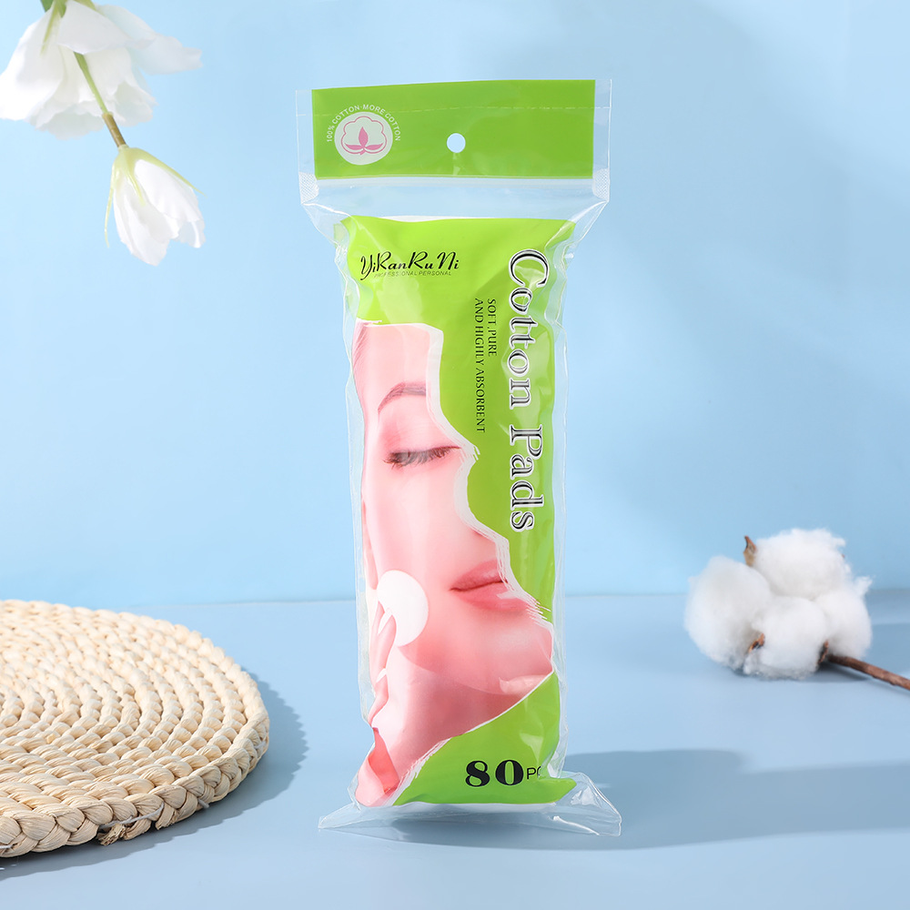 Transfronterizo redondo sin pellizco de algodón húmedo portátil desechable algodón desmaquillaje absorbente de agua de paquete grande espeso algodón de cuidado de la piel