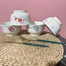 批发陶瓷餐具5英寸高脚碗陶瓷米饭碗家用面条碗百货批发两元店
