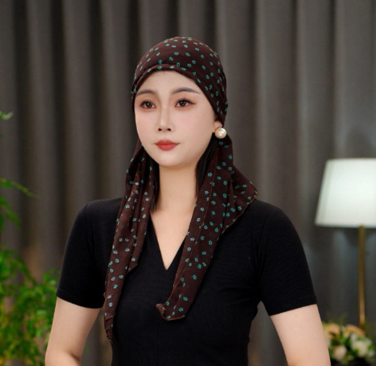【蝶舞】休闲薄款潮流洋气飘带帽子女百搭碎花帽遮白发四季透气|undefined