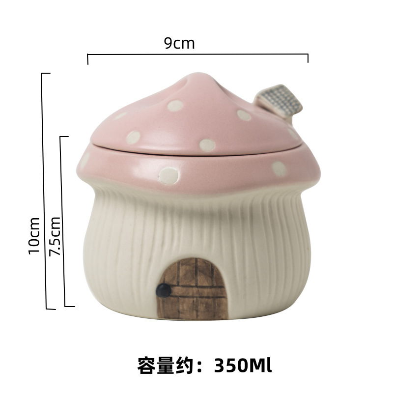 クリエイティブ漫画かわいいキノコ食器陶磁器シチューボウル胡椒缶家庭用調味料缶大衆デザイン感|undefined