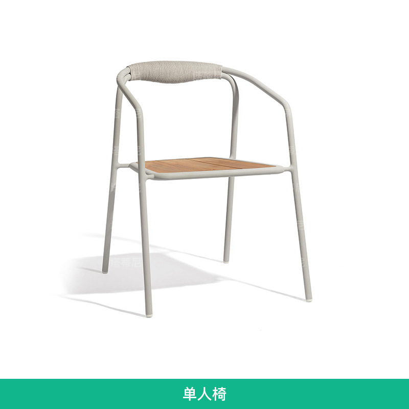Mesas y sillas de teca para exteriores, muebles de ratán resistentes a la lluvia y al sol para patio, conjunto de mesa larga de madera maciza para ocio en jardín o balcón. image 7