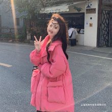 大翻领棉服韩版冬季新款休闲宽松面包服加厚保暖收腰棉衣外套