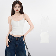 白色蕾丝吊带针织背心女夏无袖打底内搭美背辣妹修身上衣2025新款