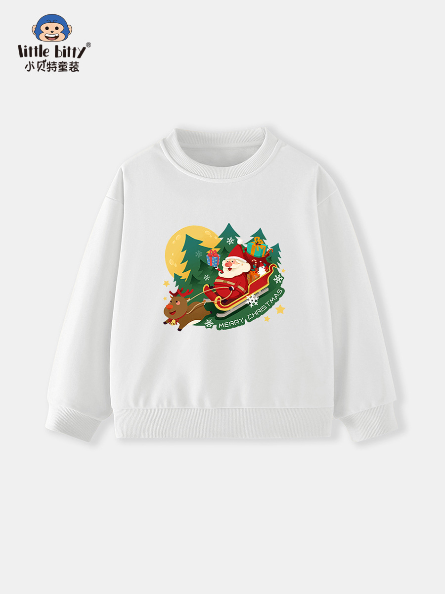 2025 New Cross-Border Christmas European and American Style Children's Autumn Sweatshirt Trendy Knitted Pullover for Toddlers and Young Children Clothing