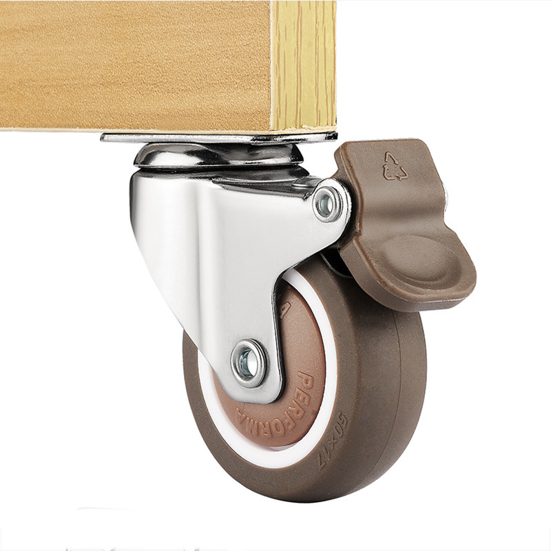 L-Shaped Flower Stand Universal Wheel Side Panel Right-Angle Installation Furniture Plywood Desk Rubber Baby Bed Wheels Tpe Rubber
