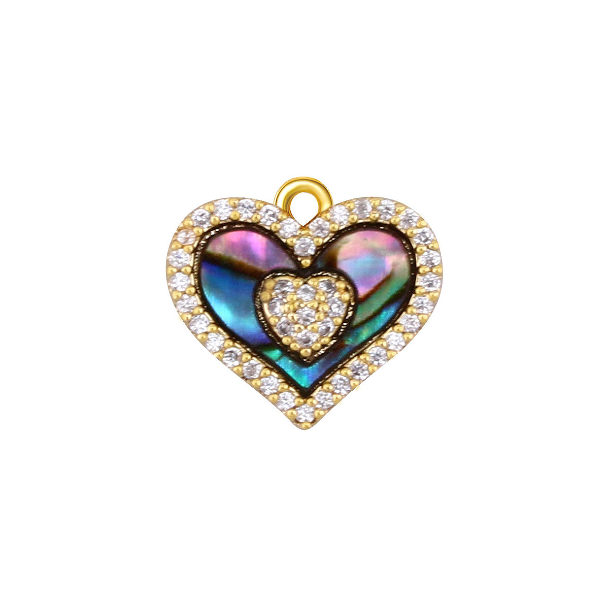 2g Weight Pendant Jewelry Making Type 12*12mm Jewelry Making Size Shell, Zircon Inlay Material DIY Jewelry Accessories Classification 1 Piece Quantity Copper Material Heart Shape Pattern All Seasons Season Plating Design Elegant, Vintage Style Style 1 Piece 12*12mm Copper Shell Zircon Heart Shape Pendant 22